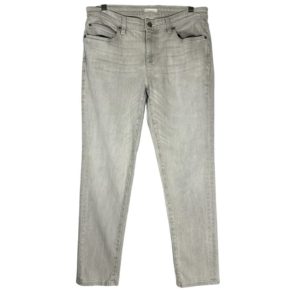 Eileen Fisher Sz 31x28 Gray Wash Organic Cotton Stretch Skinny Jeans Sustainable